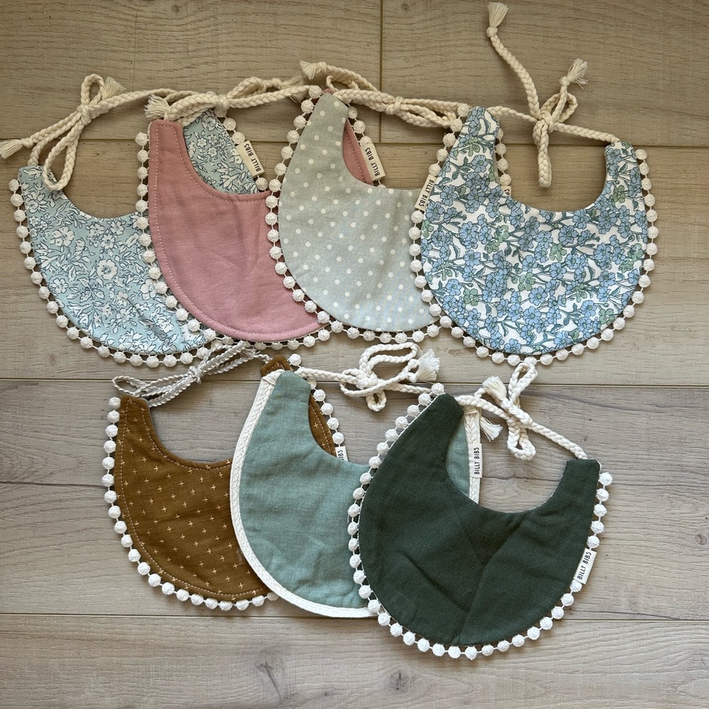 Billy Bibs Set - Green, Pink, Blue, Brown